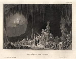 Die Höhle von Paros. Stahlstich im Bibliographischen Institut.