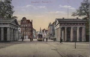 Ratinger Tor. Ansichtskarte in farbigem Lichtdruck. Abgestempelt Düsseldorf 14.11.1915.
