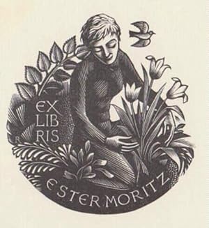 Bild des Verkufers fr Exlibris fr Ester Moritz. Holzschnitt von Pam G. Rueter. zum Verkauf von Antiquariat Heinz Tessin