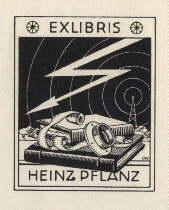 Image du vendeur pour Exlibris fr Heinz Pflanz. Klischedruck von Georg Wagner. mis en vente par Antiquariat Heinz Tessin