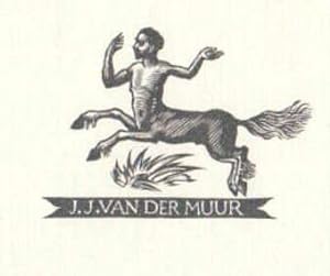Bild des Verkufers fr Exlibris fr J.J. van der Muur. Holzschnitt von Pam G. Rueter. zum Verkauf von Antiquariat Heinz Tessin