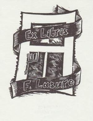 Exlibris für F. Lasure. Linolschnitt von Frans Lasure, Nieuwkerke (Belgien).