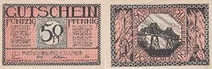 Bild des Verkufers fr Gutschein der Stadt Rendsburg ber 50 Pfennig. zum Verkauf von Antiquariat Heinz Tessin