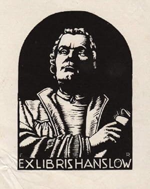 Bild des Verkufers fr Exlibris fr Hans Lw. Original-Holzschnitt von Fritz Reinhardt in schwarz-wei. zum Verkauf von Antiquariat Heinz Tessin