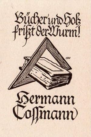 Bild des Verkufers fr Exlibris fr Hermann Cossmann. Holzschnitt von Georg Wagner. zum Verkauf von Antiquariat Heinz Tessin