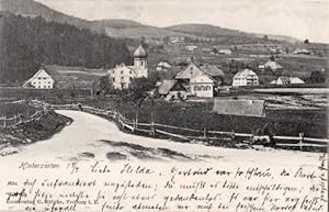 Teilansicht mit Kirche. Ansichtskarte in Lichtdruck. Abgestempelt Bahnpost 19.07.1904.