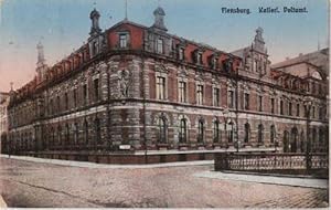 Kaiserl. Postamt. Ansichtskarte in farbigem Lichtdruck. Abgestempelt Flensburg 13.02.1918.