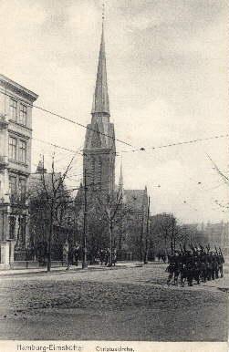 Bild des Verkufers fr Christuskirche. Ansichtskarte in schwarz-wei. Ungebraucht. zum Verkauf von Antiquariat Heinz Tessin