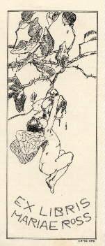 Bild des Verkufers fr Exlibris fr Mariae Ross. Klischedruck von Albert Ross. zum Verkauf von Antiquariat Heinz Tessin