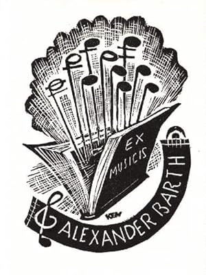 Exlibris für Alexander Barth. Holzschnitt von K.E.Merseburger, Zeitz