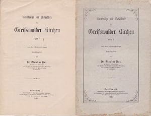 Seller image for Nachtrge zur Geschichte der Greifswalder Kirchen, Hefte 1 und 2. for sale by Antiquariat Heinz Tessin