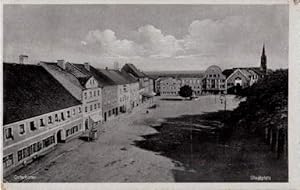 Stadtplatz. Ansichtskarte in Lichtdruck. Abgestempelt Bahnpost 03.01.1945.