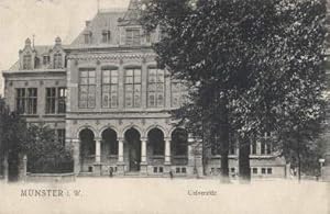Universität. Ansichtskarte in Lichtdruck. Abgestempelt Münster 05.10.1906.