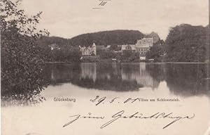 Villen am Schlossteich. Ansichtskarte in Lichtdruck. Abgestempelt Flensburg 29.05.1901.