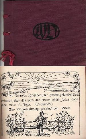 Kleines privates Album in der Art eines Stammbuches mit einer ganzseitigen Illustration und 14 ha...