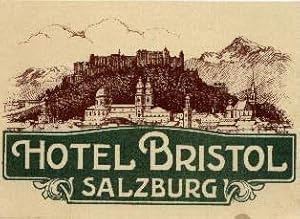 Bild des Verkufers fr Hotel Bristol. Salzburg. In zwei Farben gedruckt. zum Verkauf von Antiquariat Heinz Tessin