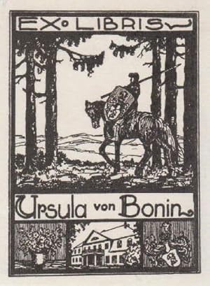 Exlibris für Ursula von Bonin. Holzschnitt von Fritz Bötel.