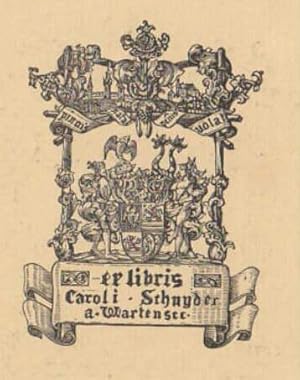 Immagine del venditore per Exlibris fr Caroli Schnyder a. Wartensee (d.i. Karl Schneider, Direktor der Banca Societa in Genua). Strichtzung von August am Rhyn. venduto da Antiquariat Heinz Tessin