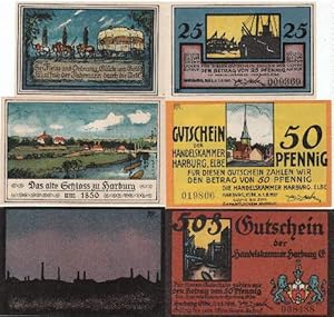 Bild des Verkufers fr Gutschein der Handelskammer Harburg, Elbe ber 25 und 2 x 50 Pfennig. zum Verkauf von Antiquariat Heinz Tessin