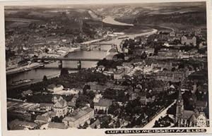 Bild des Verkufers fr Luftbild Meissen a.Elbe. Ansichtskarte in Photodruck. Abgestempelt Meissen 22.07.1931. zum Verkauf von Antiquariat Heinz Tessin