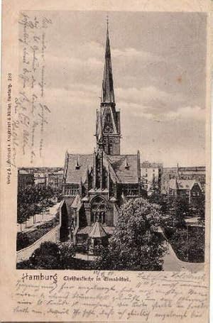 Bild des Verkufers fr Christuskirche. Ansichtskarte in Lichtdruck. Abgestempelt Friedrichstadt 12.06.1900. zum Verkauf von Antiquariat Heinz Tessin