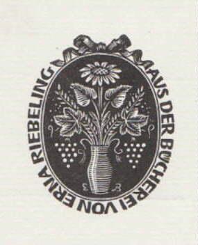 Bild des Verkufers fr Exlibris fr Freifrau Erna Riebeling. Holzschnitt von Ellen Beck. zum Verkauf von Antiquariat Heinz Tessin