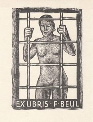 Exlibris für F. Beul. Holzschnitt von Herbert Ott.