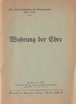 Herausgegeben vom Oberbefehlshaber der Kriegsmarine. Nachdruck 1941.