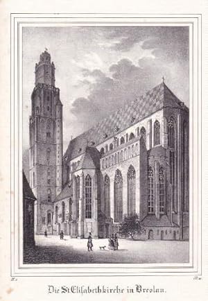 Die St.Elisabethkirche. Kreidelithographie aus Borussia.