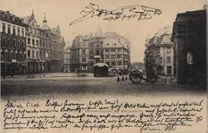 Liebfrauenplatz und Hauptwache. Ansichtskarte in Lichtdruck. Abgestempelt Mainz 05.03.1906.