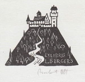 Bild des Verkufers fr Exlibris fr L. Burgers. Holzschnitt von Norbert Ott, unten rechts mit Bleistift signiert. zum Verkauf von Antiquariat Heinz Tessin