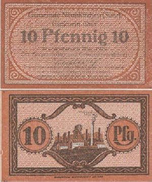 Notgeld der Gemeinde Neunkirche (Saar). Gutscheine über 10 Pfennig.