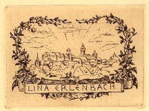 Exlibris für Lina Erlenbach. Original-Radierung von Georg Greve-Lindau.