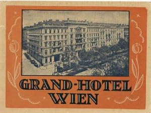 Bild des Verkufers fr Grand-Hotel Wien. In zwei Farben (orange) gedruckt. Unbenutzt. zum Verkauf von Antiquariat Heinz Tessin
