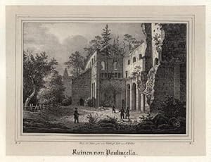 Imagen del vendedor de Ansicht der Ruine. Kreidelithographie von C.Mller nach Witthft auf aufgewalztem Chinapapier aus Saxonia. a la venta por Antiquariat Heinz Tessin