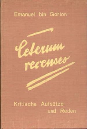 Imagen del vendedor de Ceterum recenses. Kritische Aufstze und Reden. a la venta por Antiquariat Heinz Tessin