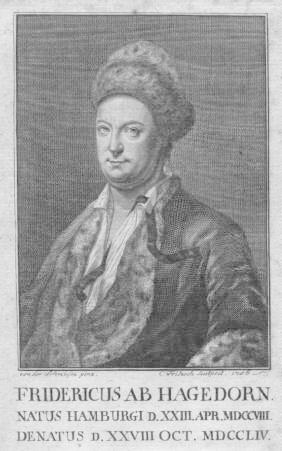 (23.04.1708 - 28.11.1754). Dichter. Kupferstich von J.C.G.Fritzsch.