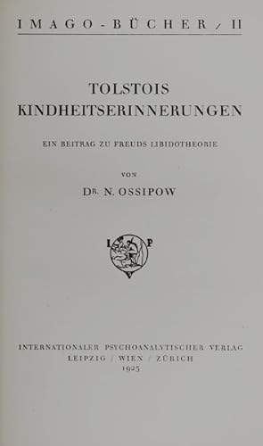Immagine del venditore per Tolstois Kindheitserinnerungen. Ein Beitrag zu Freuds Libidotheorie. venduto da Georg Fritsch Antiquariat