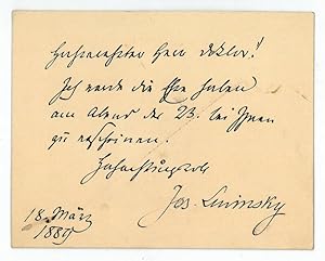 Seller image for Eigenh. Brief mit U. for sale by Antiquariat INLIBRIS Gilhofer Nfg. GmbH