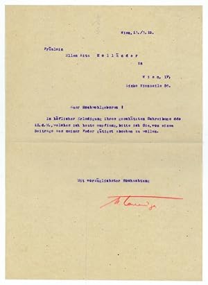 Immagine del venditore per Ms. Brief (Durchschlag) mit eigenh. U. venduto da Antiquariat INLIBRIS Gilhofer Nfg. GmbH
