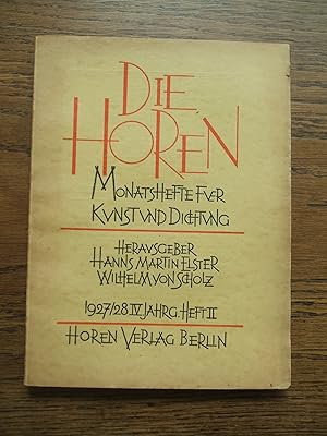 Die Horen. Monatshefte für Kunst und Dichtung. 1927/28 IV. Jahrgang Heft II