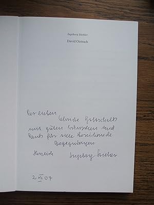Ingeborg Stiehler: David Oistrach. Begegnungen