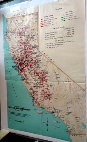 Territory Served by the Pacific Gas and Electric Company, December 31, 1945. Map of California.