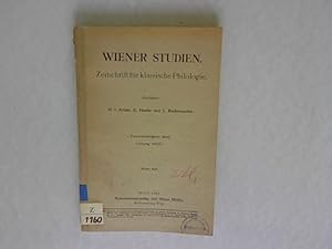 Imagen del vendedor de WIENER STUDIEN Zeitschrift fr klassische Philologie Band 42 Jahrgang 1920/21, Heft 1 und Heft 2. Zu den Bruchstcken der griechischen Komiker. a la venta por Antiquariat Bookfarm