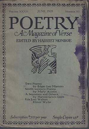 Seller image for Poetry, a Magazine of Verse June, 1928 for sale by The Ridge Books