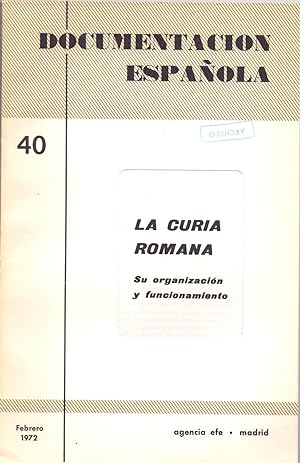 Imagen del vendedor de LA CURIA ROMANA - SU ORGANIZACION Y FUNCIONAMIENTO a la venta por Libreria 7 Soles