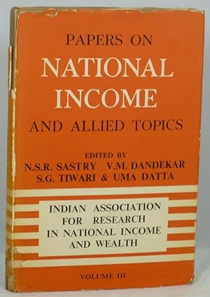 Bild des Verkufers fr Papers On National Income and Allied Topics Volume III zum Verkauf von Underground Books, ABAA