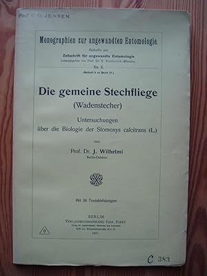 Die gemeine stechfliege (Wadenstecher) : Untersuchungen über die biologie der Stomoxys calcitrans...