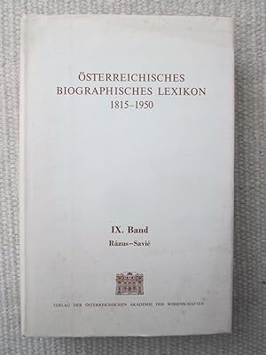 Österreichisches Biographisches Lexikon 1815-1950 : IX. Band : Razus Martin - Savic Zarko.