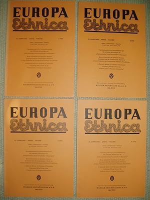 Bild des Verkufers fr Europa Ethnica. Quarterly for Problems of Nationalities. 31. Jahrgang - nr. 1; 2; 3; 4 - 1974 zum Verkauf von Expatriate Bookshop of Denmark